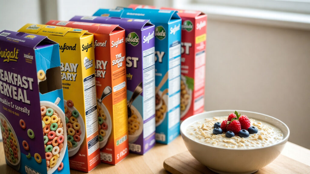 processed breakfast cereals vs healthy oatmeal foods to cut out