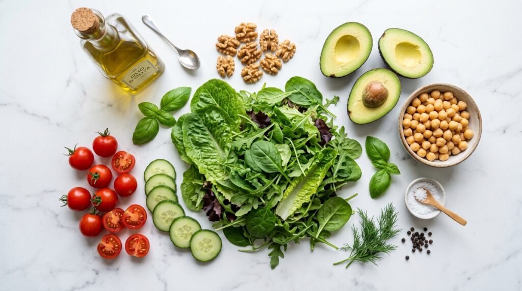 fresh healthy salad ingredients for nutritious meals