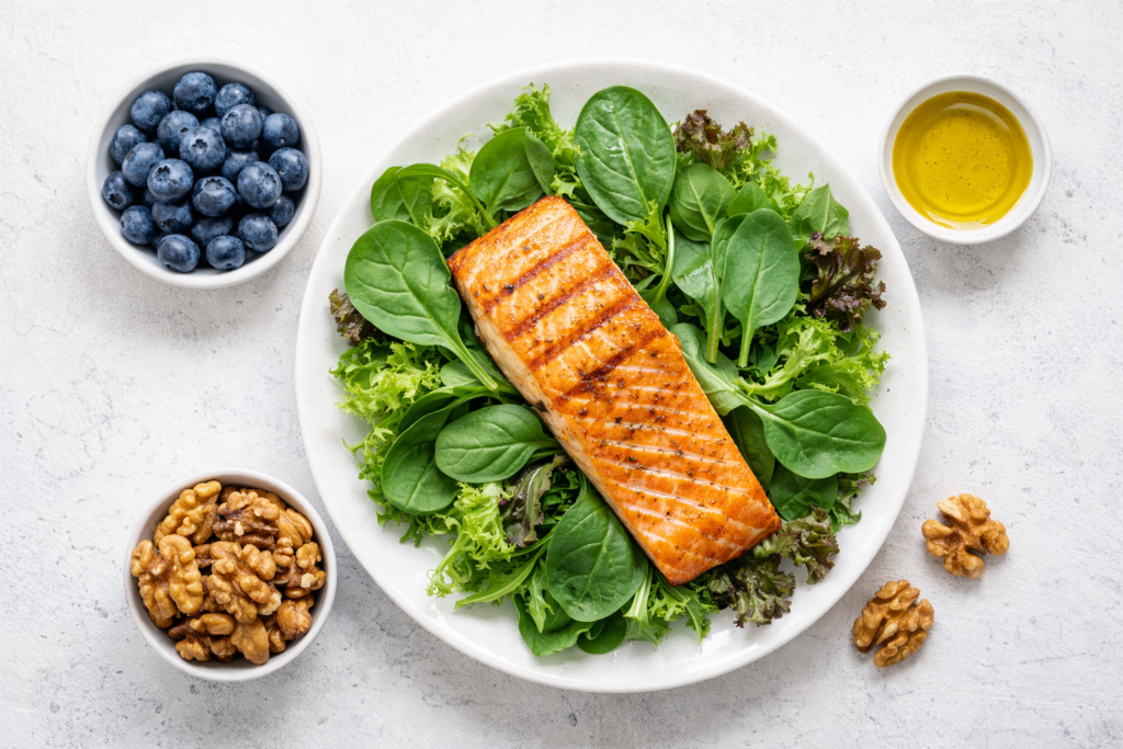 anti-inflammatory meal with healthy foods