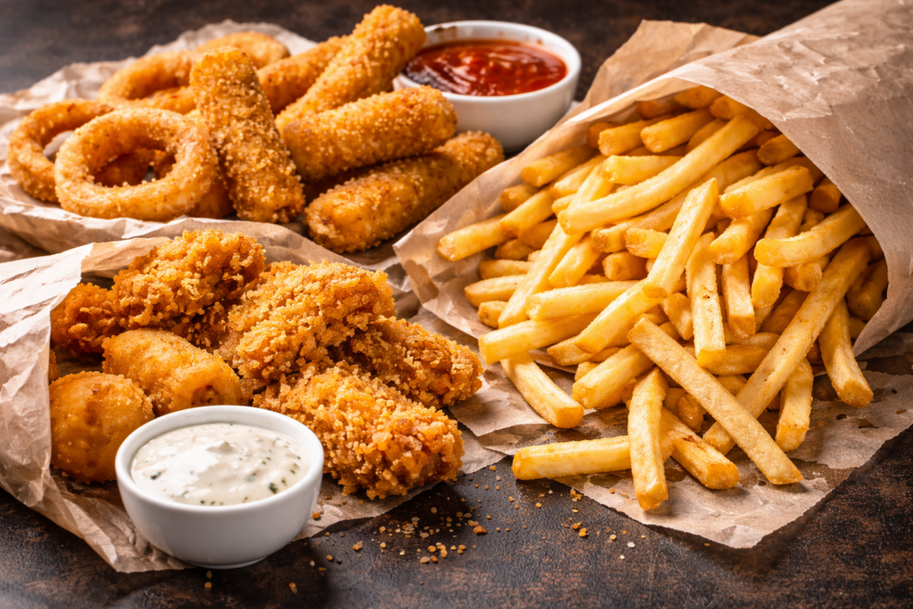 processed and fried foods that damage gut health