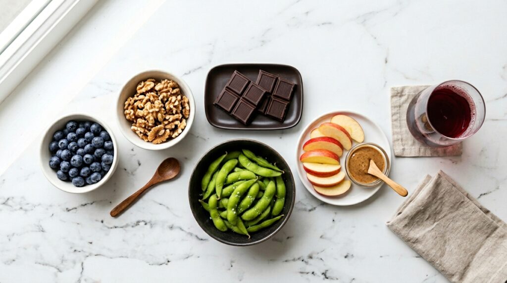 anti-inflammatory snacks flat lay