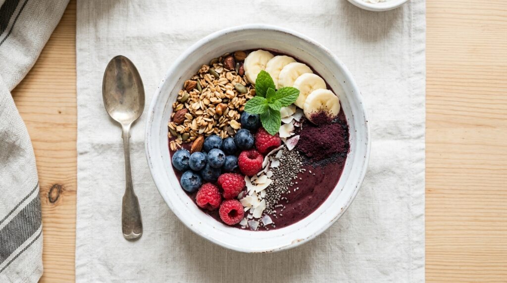 acai superfood powder bowl as one of the best superfood powders