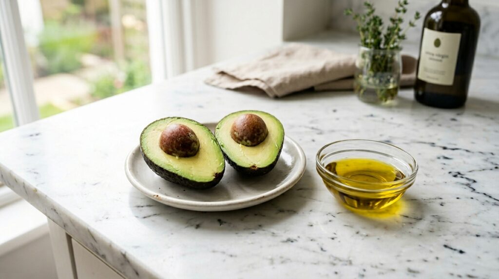 avocado and olive oil as heart-protective monounsaturated fat sources