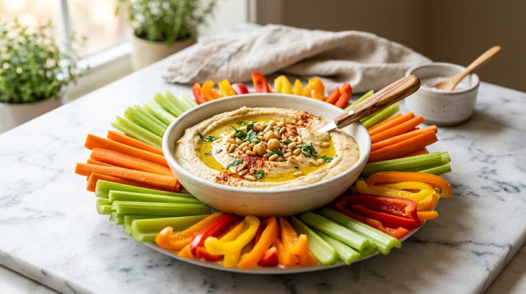 hummus with vegetables anti-inflammatory snack