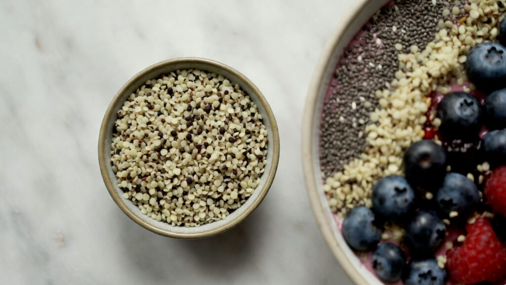 hemp seeds and chia seeds for plant protein
