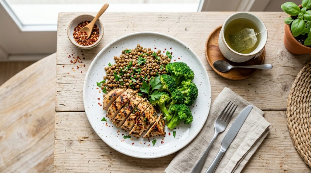 metabolism-boosting meal with foods that speed up metabolism