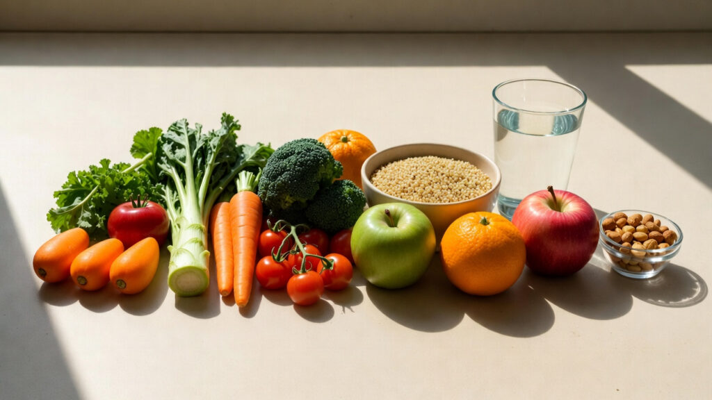 healthy diet for beginners food flatlay