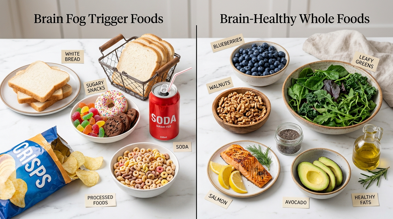 foods that cause brain fog and what to eat instead