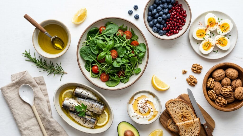 brain health foods after 50 flat lay brain health foods after 50 flat lay