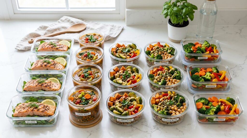 weekly heart-healthy meal prep for a 7-day cardiovascular diet plan