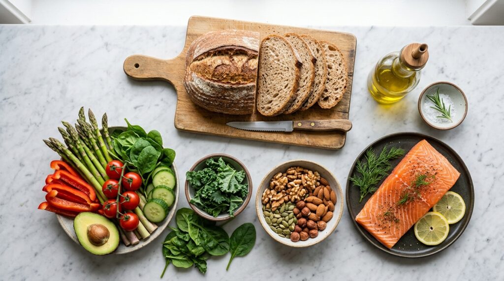 heart healthy food alternatives flatlay heart healthy food alternatives flatlay