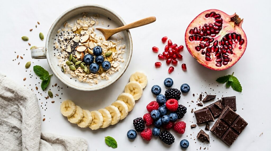 foods that lower blood pressure flatlay