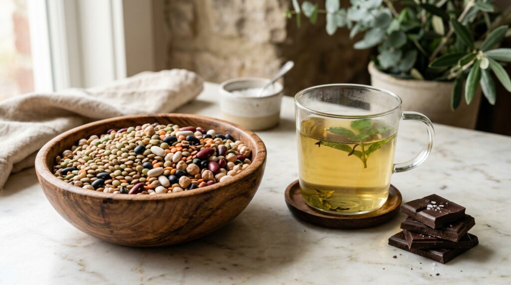 legumes and green tea for heart disease prevention