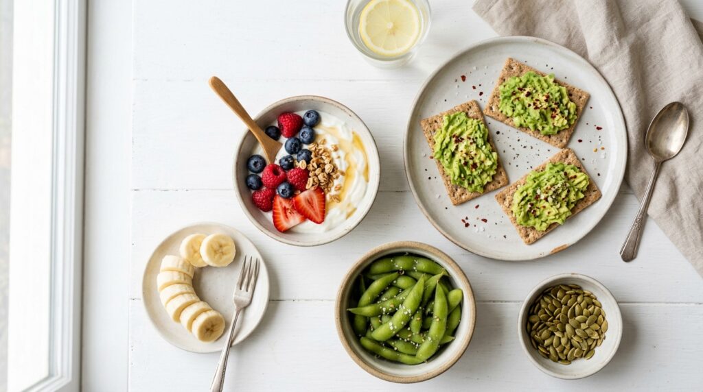 heart healthy snacks flatlay heart healthy snacks flatlay